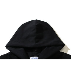 OW cartoon inkjet arrow pattern hooded sweater