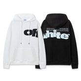 OW three-dimensional letter print pattern pullover hooded sweater