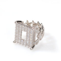 Rings Square Zirconium Jewelry Back Ring Hip Hop Spectrum