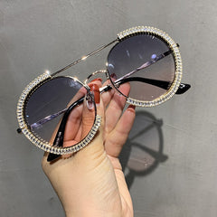 Trendy punk glasses retro round