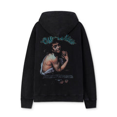 OW Bath Portrait Letter Pattern Pullover Hooded Sweater