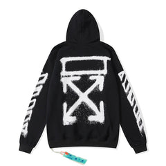 OFF Splash Ink Graffiti Pullover Hooded Sweater