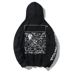 OW hoodie spoof robot graffiti arrow cotton pullover hooded