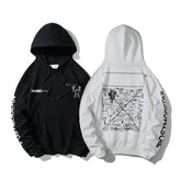 OW hoodie spoof robot graffiti arrow cotton pullover hooded