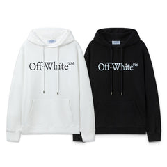 OW hoodie large letter print pattern pullover
