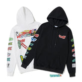 OW hoodie Slogan Cartoon Arrow Pattern Pullover Hood