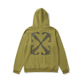 OW Graffiti Arrow Pattern Pullover Hooded Sweater