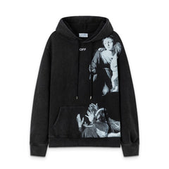 OW portrait oil painting pattern pullover hooded sweater