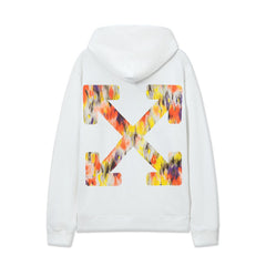 OW Maple Leaf Letter Arrow Pattern Pullover Hooded Sweater