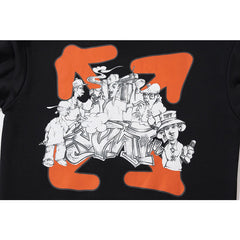 OW hoodie cartoon character arrow pattern hooded