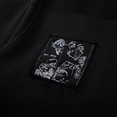 OW hoodie pocket letter portrait pattern pullover