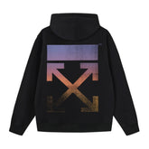 OW gradual change arrow print pattern pullover hooded sweater