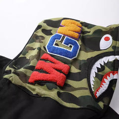 Bathing Ape Hoodie Splicing Camouflage Sweater Cardigan Hooded