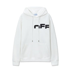OW three-dimensional incomplete letter pattern pullover hooded sweater