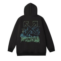 OW Village Sailing Arrow Pattern Hooded Sweater