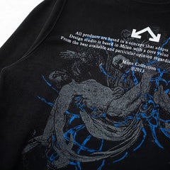 OW hoodie pocket letter portrait pattern pullover