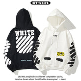 OW hoodie 喷墨字母箭头图案加绒连帽