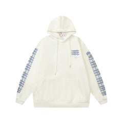 OW hoodie geometric building arrow pattern fleece hooded