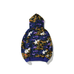 Bathing Ape Hoodie Shark Head Star Camo Sweater