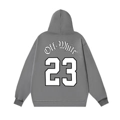 OW Number 23 Printed Hooded Sweater