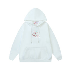 OW auspicious cloud letter arrow pattern hooded sweater