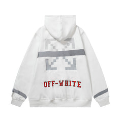 OW hoodie Alphabet Arrow Pattern Fleece Hood