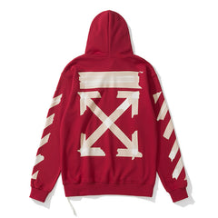 OFF airport strip arrow pattern pullover hooded sweater