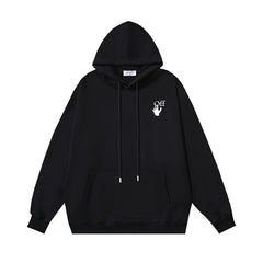OW Skull Girl print pullover hooded sweater