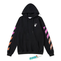 OW hoodie pink orange gradual change arrow pattern hooded
