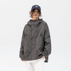 Unisex Jacket Mechanical Style Shell Jacket Hooded Jacket Coat