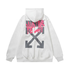 OW hoodie Graffiti Alphabet Arrow Pattern Fleece Hood