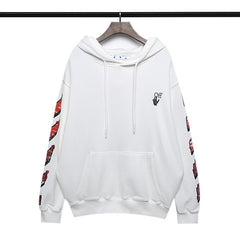 OW hoodie red gradual change arrow pattern hooded