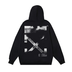 Autumn and Winter OW Blur Arrow Printing Pattern Sleeve Hooded