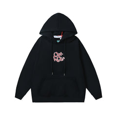 OW auspicious cloud letter arrow pattern hooded sweater