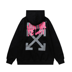 OW hoodie Graffiti Alphabet Arrow Pattern Fleece Hood