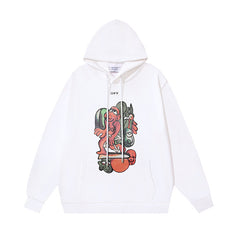 OW monster arrow pattern pullover hooded sweater