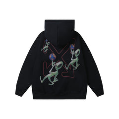 OW Alien Earth Arrow Pattern Hooded Sweater
