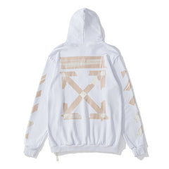 OFF airport strip arrow pattern pullover hooded sweater