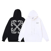 OW graffiti arrow print pattern hooded sweater