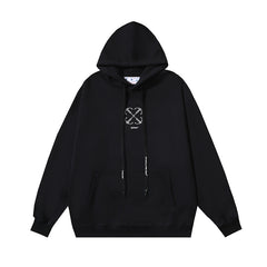 OW Hot Diamond Arrow Pattern Pullover Hooded Sweater