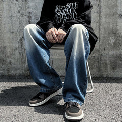 Men Jeans Vintage Jeans Vintage Straight-Leg Pants Oversize Wide Leg Pants