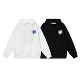 OW hoodie graffiti yarn arrow pattern pullover hooded
