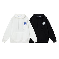 OW hoodie graffiti yarn arrow pattern pullover hooded