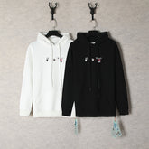 OW hoodie acrylic hand painted graffiti arrow pattern pullover hooded