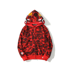 Ape Hoodie Camouflage Two Hat Cardigan Zipper