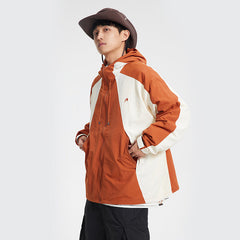 Unisex Jacket Neverules Vintage Contrast Color Jacket Coat Tooling Hooded Jacket