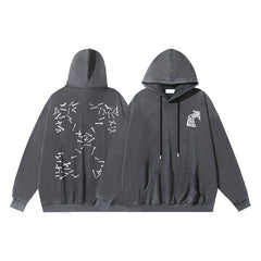 OW nail arrow pattern washing water do old hooded sweater