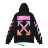 OW hoodie pink orange gradual change arrow pattern hooded