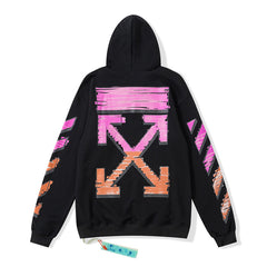 OW hoodie pink orange gradual change arrow pattern hooded