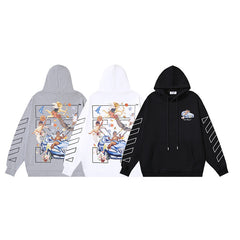 OW Angel Roadster Arrow Print Pullover Hooded Sweater